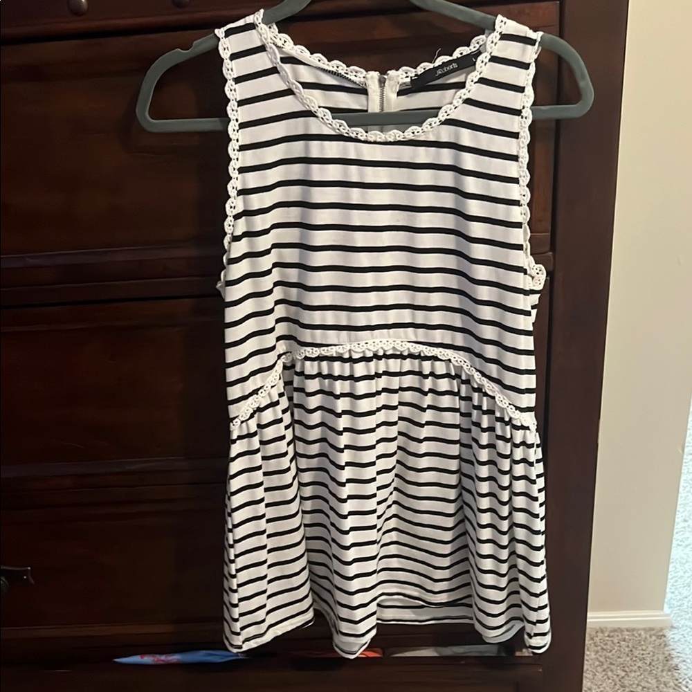 Striped Black and White Tank Top